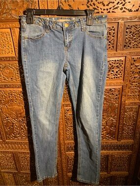 2.1 Denim Blue Women's Boyfriend Jeans with Brass Studs
